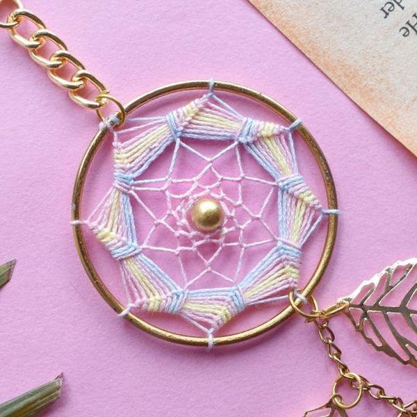 Pastel Multicolour Widow Dreamcatcher Keychain