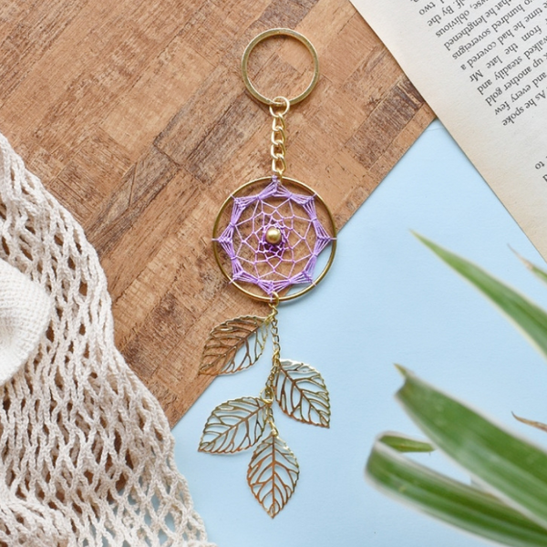 Lilac Dreamcatcher Keychain