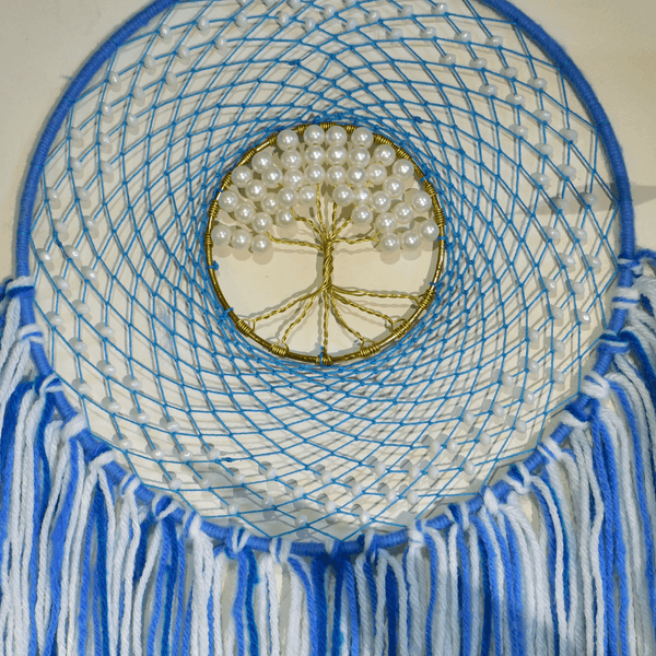Tree Of Life Dreamcatcher - Blue Wall Hanging