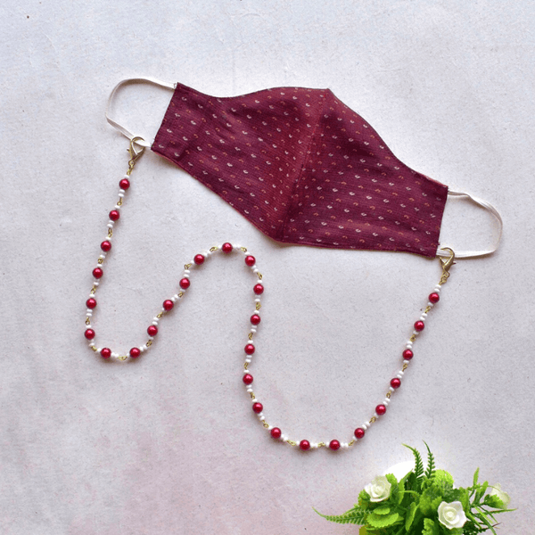 Maroon Pearl Chain