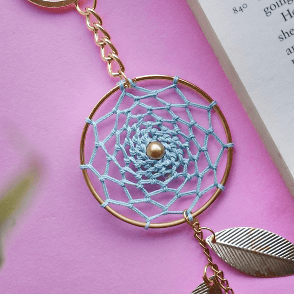 Aquamarine Dreamcatcher Keychain