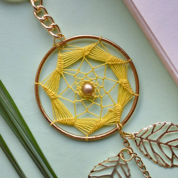 Yellow Widow Dreamcatcher Keychain