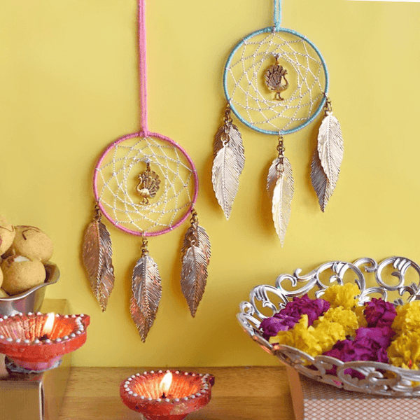 Pastel Peacock Car & Wall Hanging Dreamcatcher
