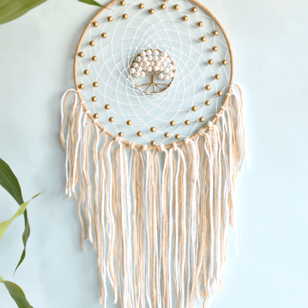 White Tree Of Life Pearl Dreamcatcher