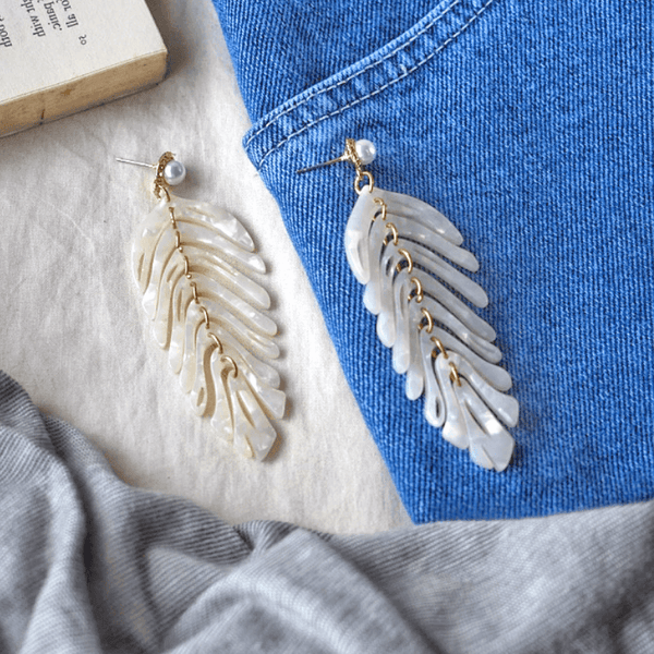 Agatha Drop Earrings - White