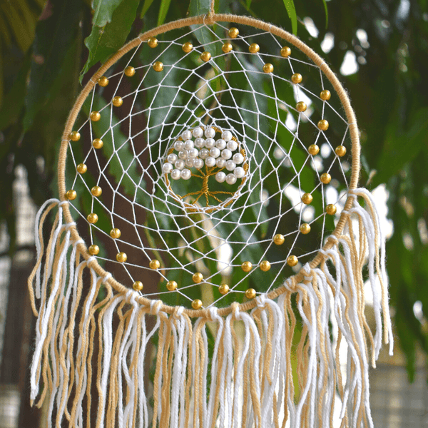 White Tree Of Life Pearl Dreamcatcher