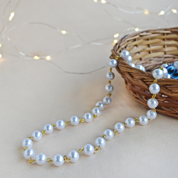 Evil Eye Pearl Face Chain