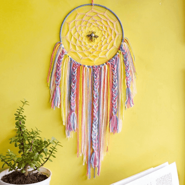 Cobweb Bee Dreamcatcher - Multicolour