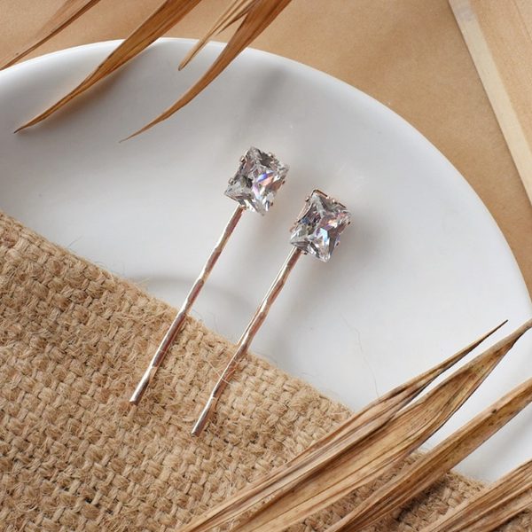 Square Stone Bobby Pins