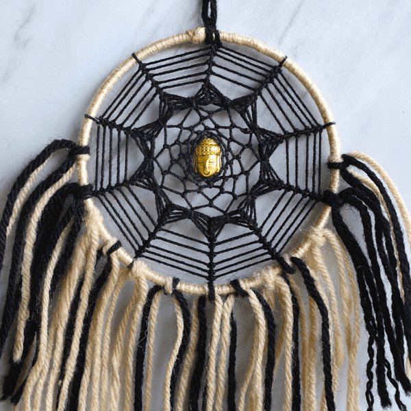 Buddha Brass Car & Wall Hanging Dreamcatcher - Black