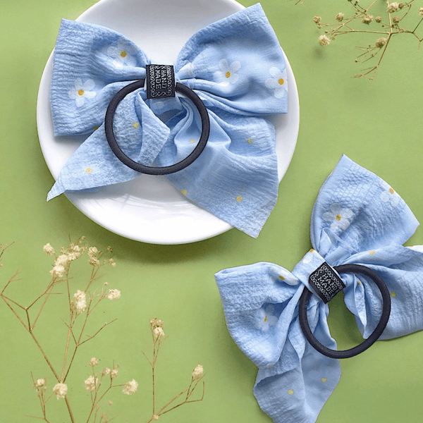 Floral Bow Scrunchie - Red