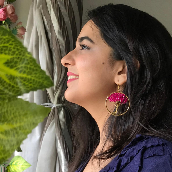 Tree Of Life Bodhi Earrings - Pink