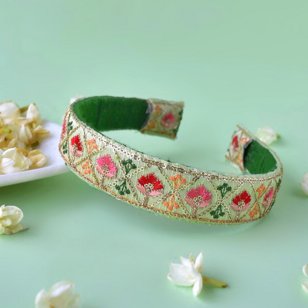 Sequins Thread Detailing Festive Hairband - Mint Green