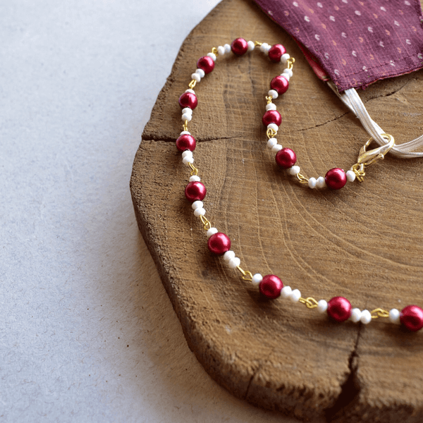 Maroon Pearl Chain