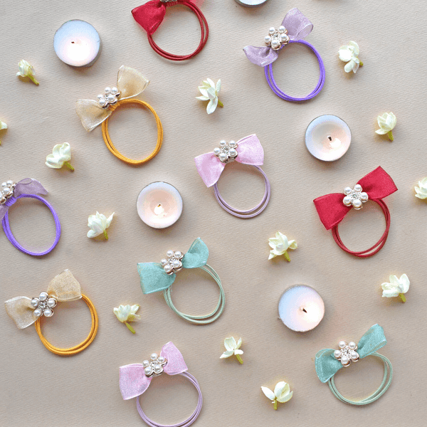 Rhinestone Embellished Rubber Bands