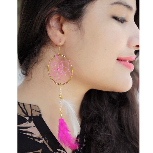 Feather Earrings - Yellow